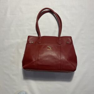 EMMA FOX Classic Burgundy Red Leather Shoulder Satchel Bag Quilted Medium Size